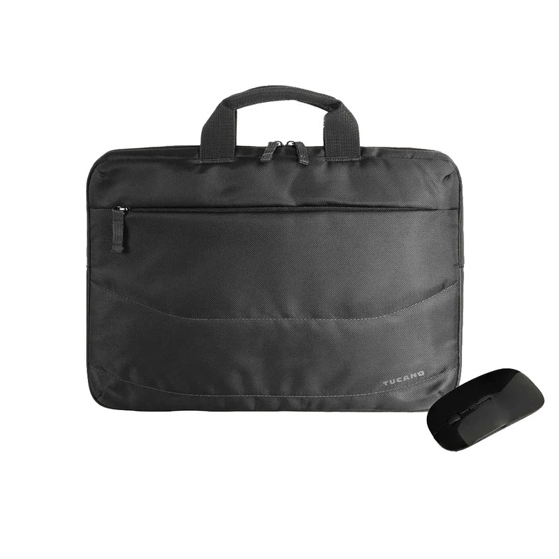 Tucano Idea Laptop Bag 13" w/ Wireless Mouse - Black -  حقيبة حاسوب مع فأرة